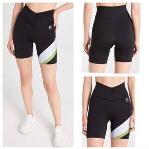 NEW P.E Nation Sprint Time High Rise Black Crossover Short 7", Size S